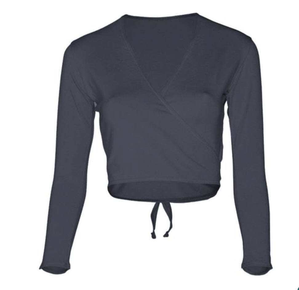 Black Ballet Crossover Wrap Cardigan