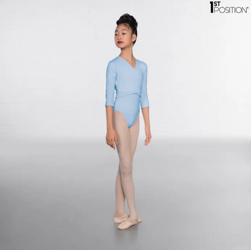 Pale Blue Cotton Crossover Cardigan