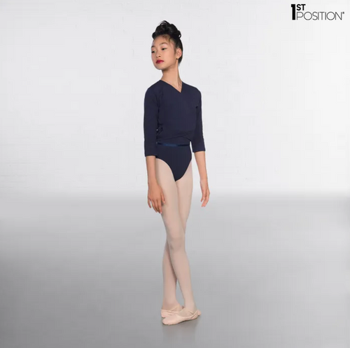 Navy Cotton Crossover Cardigan