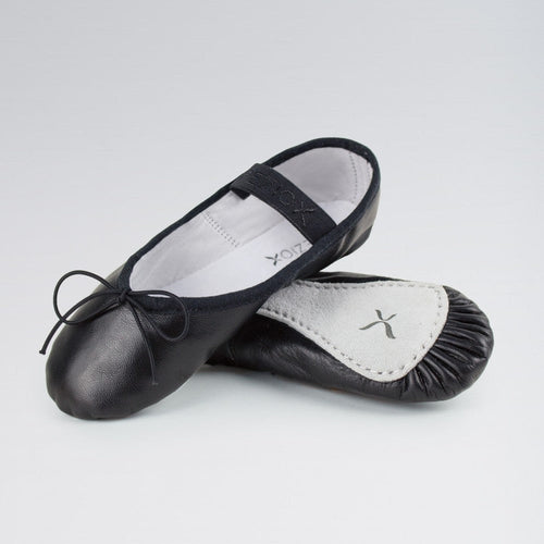 Capezio Black Leather Ballet Shoes with Elastic