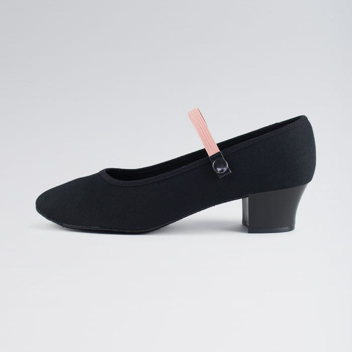 Canvas Character Shoe with Cuban Heel